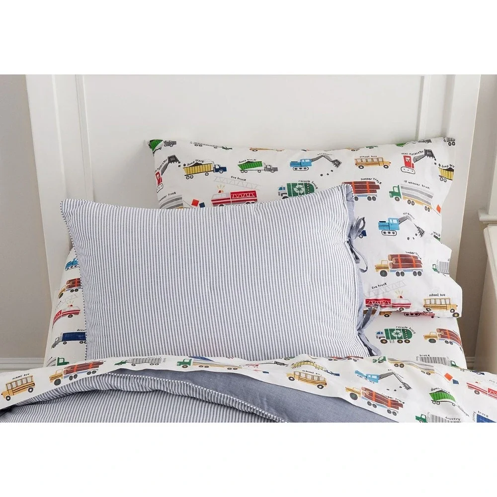 Pottery Barn Kids Chambray Reversible Pillow Sham Standard, One Piece NEW‎